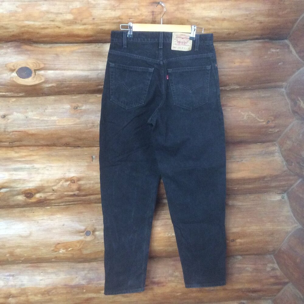 Levi's 560 90s Black Loose Fit Tapered Leg Denim Baggy Vintage Jeans Size 32*x32 - Picture 2 of 6